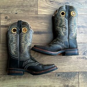 Womens Reyme square toe cowboy cowgirl western leather boots silver studs 26MX 9